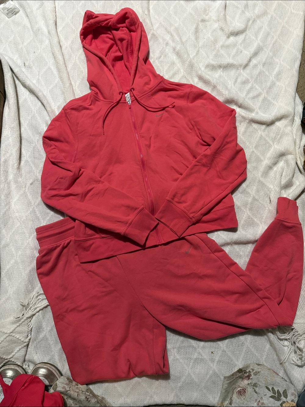 Coral red Nike Hoodie and Jogger Set